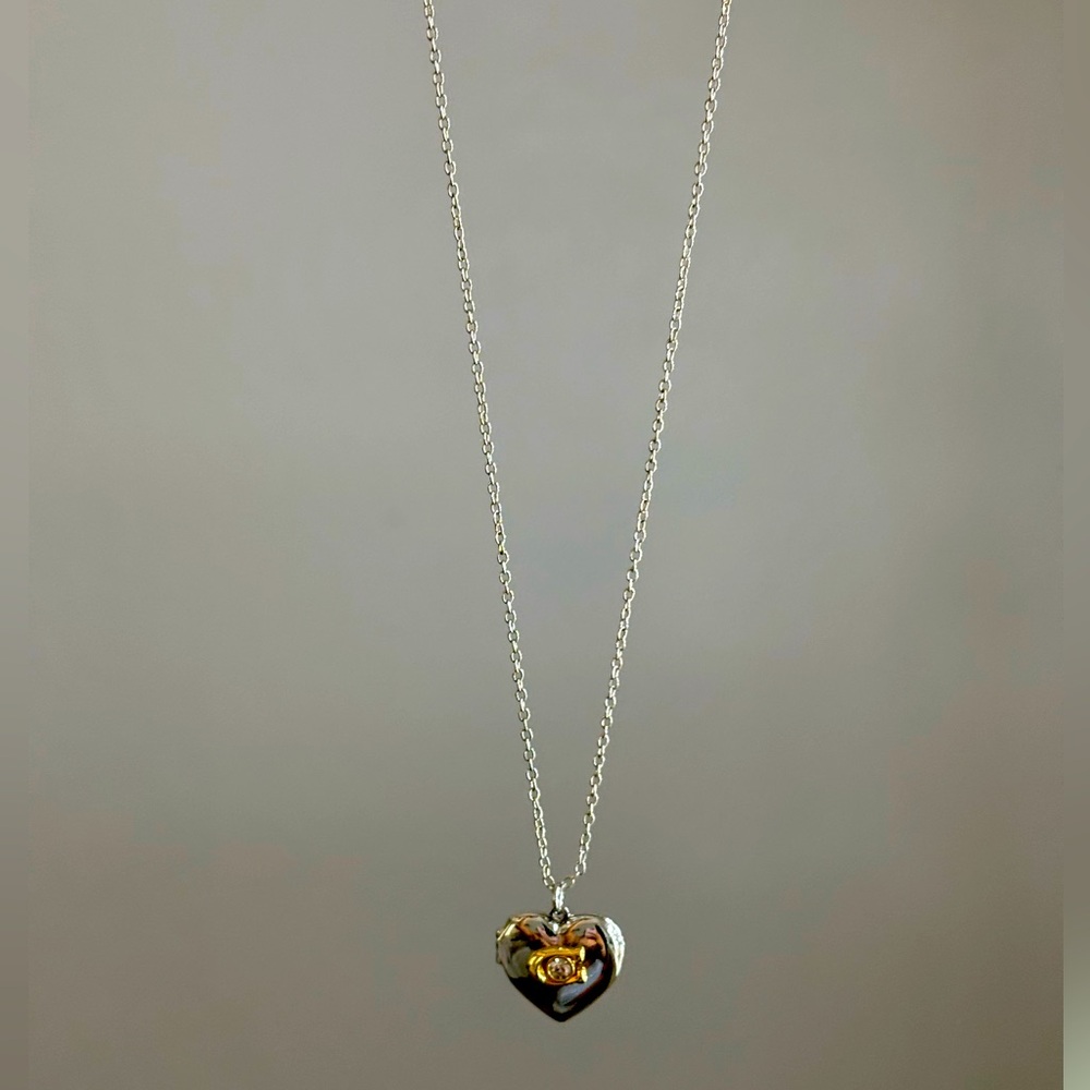 Coach heart locket necklace. locket does not open just the design.